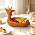 thumbnail image 1 of GOFLIC Faux Rattan Fruit Basket, Animal Shaped Storage Basket with Handle for Home Restaurant Shop, Christmas Party Gift Cute Rural Decor, 1 of 6