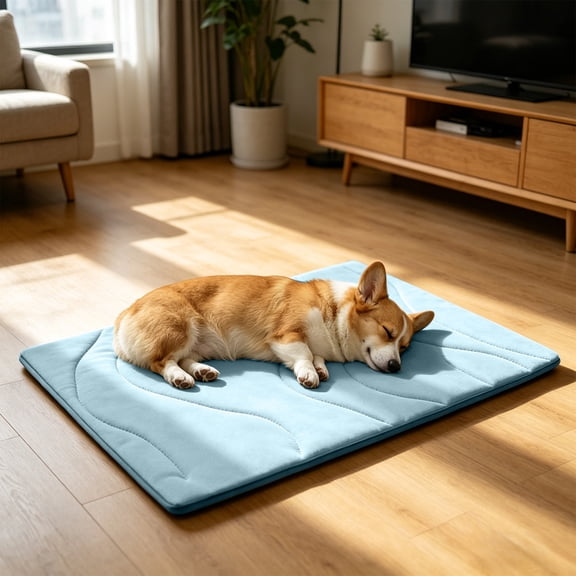 GOFLIC Pet Cooling Mat for Dogs Cats Ice Silk Chilling Pad, Heat Prevention Temperature Control Breathable Fabric, Washable Cool Bed for Puppy Kitty Home