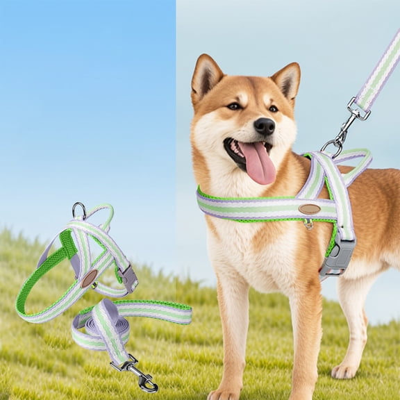 GOFLIC Soft Padded Dog Leash with Adjustable Neck Chest Straps, Comfortable Fleece Lined Harness for Small Medium Large Dogs, Walking Jogging Training