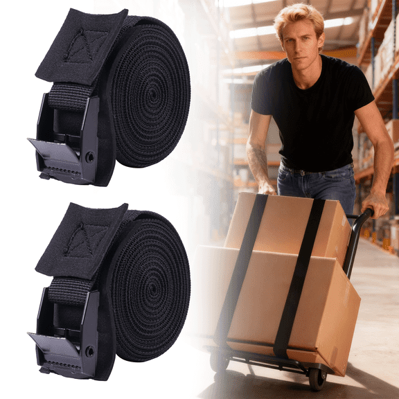 GOGHOST 10 ft x 1 in Cam Straps Tie Down,250lbs,Neoprene Pad,2 Pack,Black