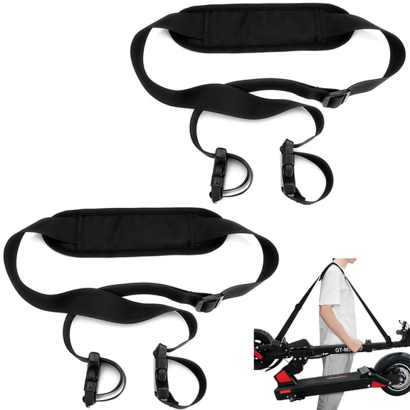 GOGHOST 2 Pack Kick Scooter Shoulder StrapAdjustable Kick Scooter Straps and Extra-Thick Anti-Slip Shoulder, Carrying Strap for Beach Chair, Balance Bikes,Kids Bike,Foldable Bikes,Ski Board
