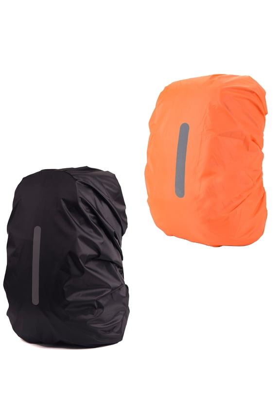 Waterproof 25 L Rain Cover with Reflective Strip, Orange & Black