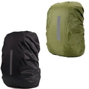 GOGHOST 2 Pack Waterproof Rain Cover for Backpack, Backpack Rain Cover with Reflective Strip Rucksack Rain Cover for Bicycling/Hiking