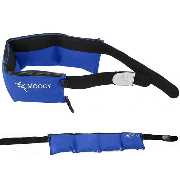 GOGHOST 4 Pocket Zippered Scuba Weight Belt-Diving Weight Belt with Release Buckle-fit for Waist 30" to 50"-Blue