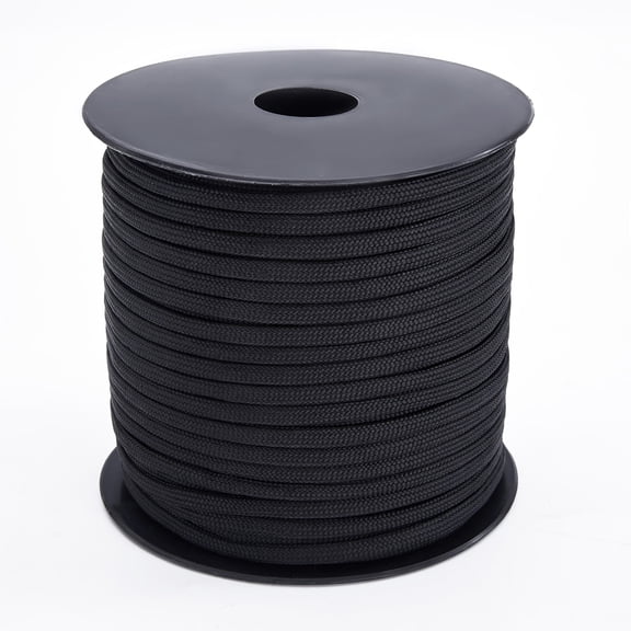 GOGHOST 550lb Paracord, 160 Foot, 7-Strand Nylon Core, 4mm Diameter, Multi-Color for Crafting & Survival Black