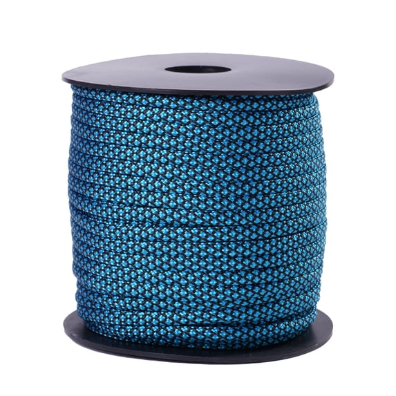 GOGHOST 550lbs Paracord Reel 160 Foot 4mm 7 Inner Strands,100% Nylon Mil-Spec Type III Paracord,Two Color Mixed,Blue Black