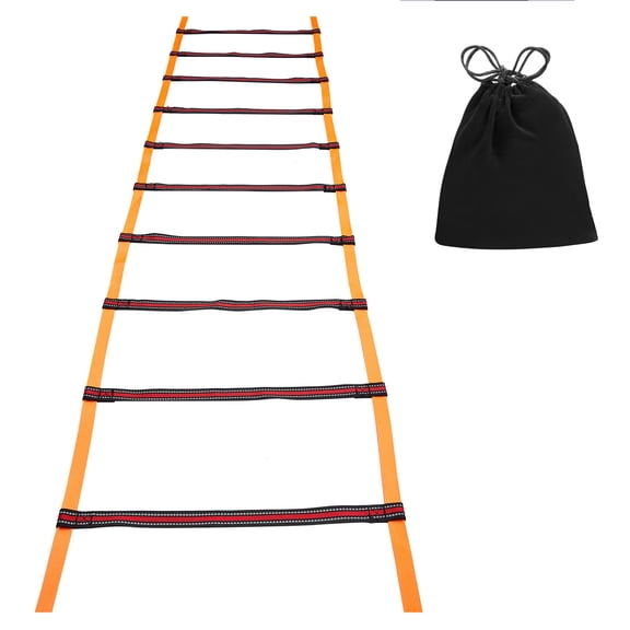 GOGHOST Agility Ladder Speed Ladder 10 Rungs Reflective Nylon Training Ladder for Soccer, Speed, Football Fitness Feet Training Carry Bag Agility Training Equipment 16FT/500CM