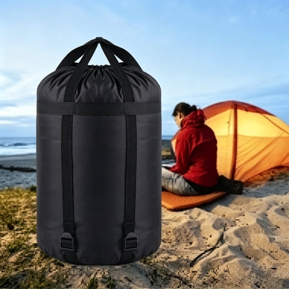 GOGHOST Compression Stuff Sack for Sleeping Bag Accessories,210T Tear Resistant Polyester,Black,45L