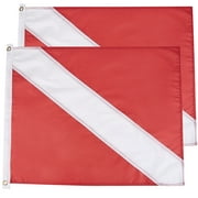 GOGHOST Dive Flag with Removable Cord Ties 20 in. x 24 in. US Legal Size Diver Down Boat Flag Red White 2 Pack