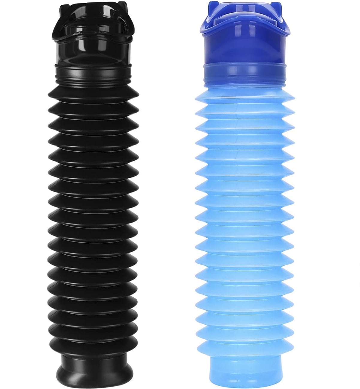 GOGHOST Emergency Portable Travel Urinal,Shrinkable Urinal for Travel,Traffic Jam and Queuing 2 Pack Black and Blue