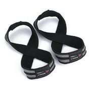 GOGHOST Figure 8 Lifting Straps for Deadlift,Weightlifting Wrist Wraps,Medium,Black