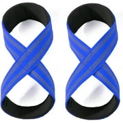 GOGHOST Figure 8 Lifting Straps for Deadlift,Weightlifting Wrist Wraps,Small,Blue