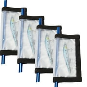 GOGHOST Fishing Lure Protective Covers for Rod, Durable Clear PVC Fishing Lure Wraps Black 4 Pack