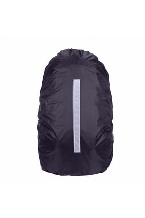 Hi-Visibility Backpack Rain Cover with Reflective Strip Waterproof Ultralight Backpack Cover, Black