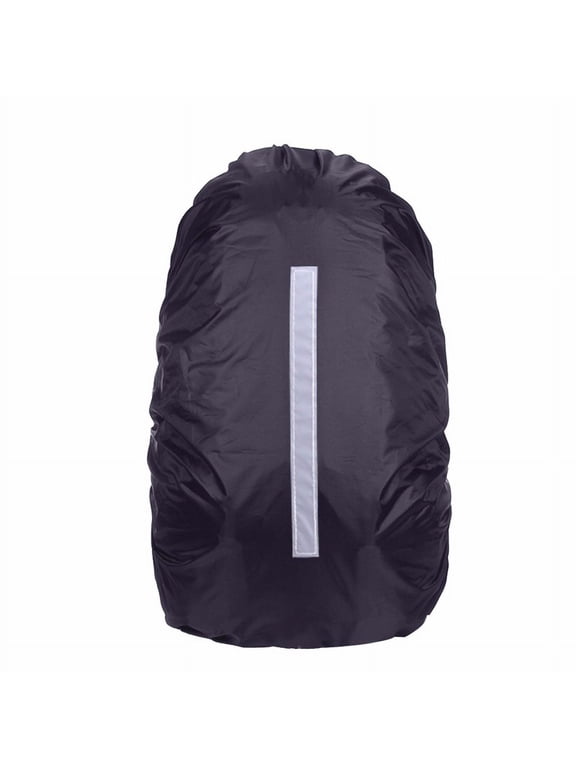 Hi-Visibility Backpack Rain Cover with Reflective Strip Waterproof Ultralight Backpack Cover, Black