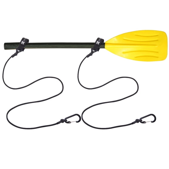 GOGHOST Kayak Paddle Leash,Lightweight Nylon Coiled Kayak Rod Leashes for Fishing Boating-Black 2Pcs