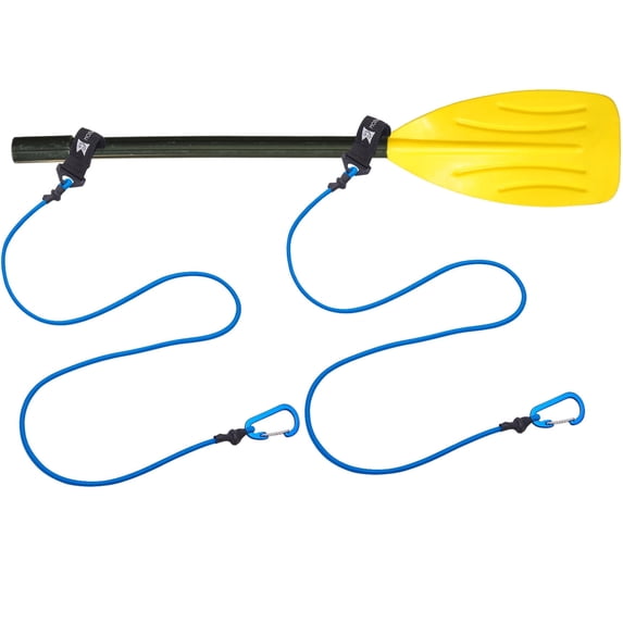 GOGHOST Kayak Paddle Leash,Lightweight Nylon Coiled Kayak Rod Leashes for Fishing Boating-Blue 2Pcs