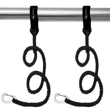 GOGHOST Kayak Paddle Leash,Lightweight Nylon Kayak Fishing Accessories for Fishing Boating,Black 2 Pack
