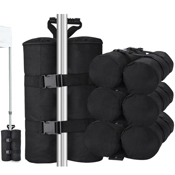 GOGHOST Plus Size Sand Bags for Canopy Tent，1680D Oxford Cloth Canopy Weights Bag,Capacity up to 240 lbs,Set of 4,Black