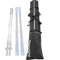 GOGHOST Ski Bags,Unpadded Snow Ski Bags Fit Skis Up to 200cm Black with White Trim