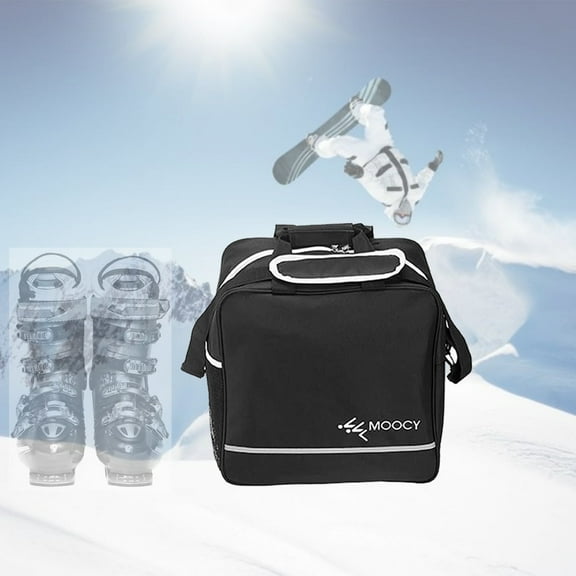 GOGHOST Ski Boot Bag Travel Boot Bag for Ski Helmets Black with White Trim