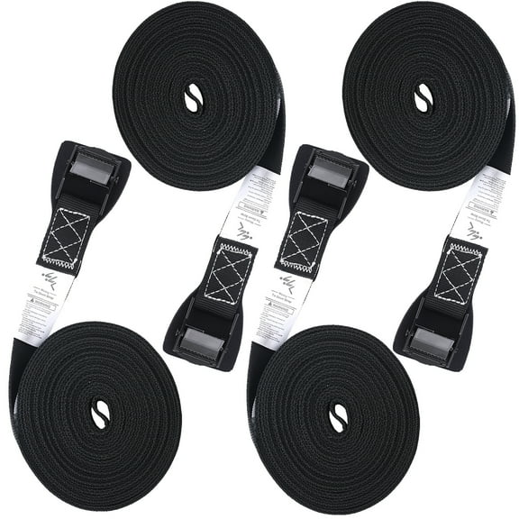 GOGHOST 12 ft x 1 in Cam Straps Tie Down,250lbs,Neoprene Pad,4 Pack,Black