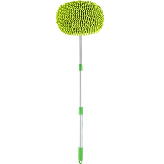 GOGHOST Telescoping Car Wash Mop with Chenille Head - for SUV, Sedan & Truck Side Cleaning, 24" to 47" Extendable Pole, Lint-Free