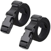 GOGHOST Utility Straps Luggage Strap with Quick Release Buckle Adjustable Nylon Straps for Suitcases, Sleeping Bag Compression, Tightening and Attachment Black 3.3 feet Long 2-PCS