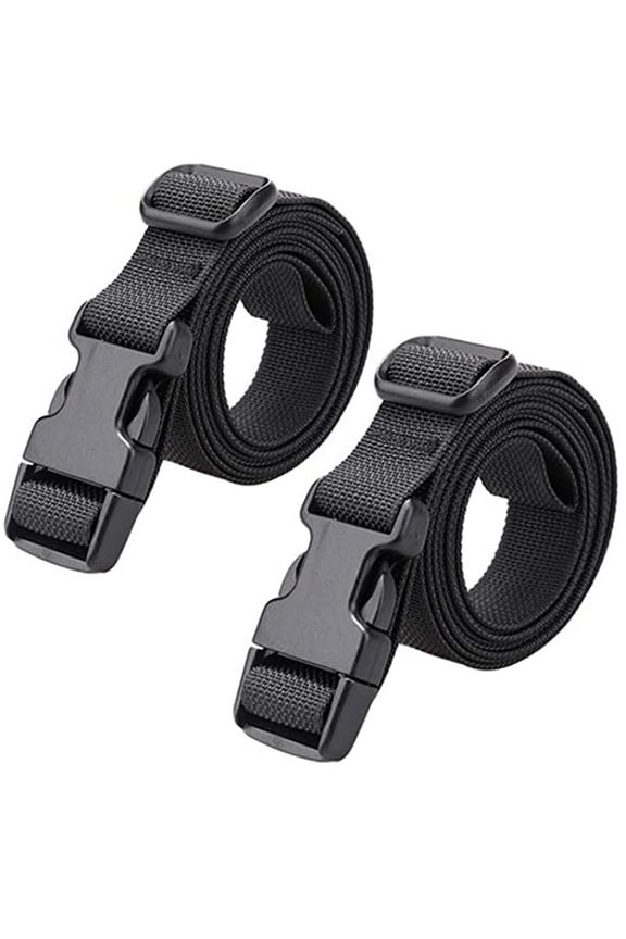 Utility Straps Luggage Strap with Quick Release Buckle Adjustable Nylon Straps for Suitcases, Sleeping Bag Compression, Tightening and Attachment (Black 3.3 feet Long (2-PCS))