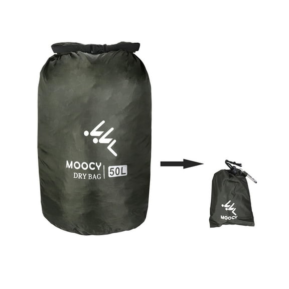 GOGHOST Waterproof Dry Bag - Fully Submersible 1pk or 3pk Ultra Lightweight Airtight Waterproof Bags - 5L, 20L and 50L Sizes -Roll Top Dry bags Dry Sack (Dark Green, 50L)