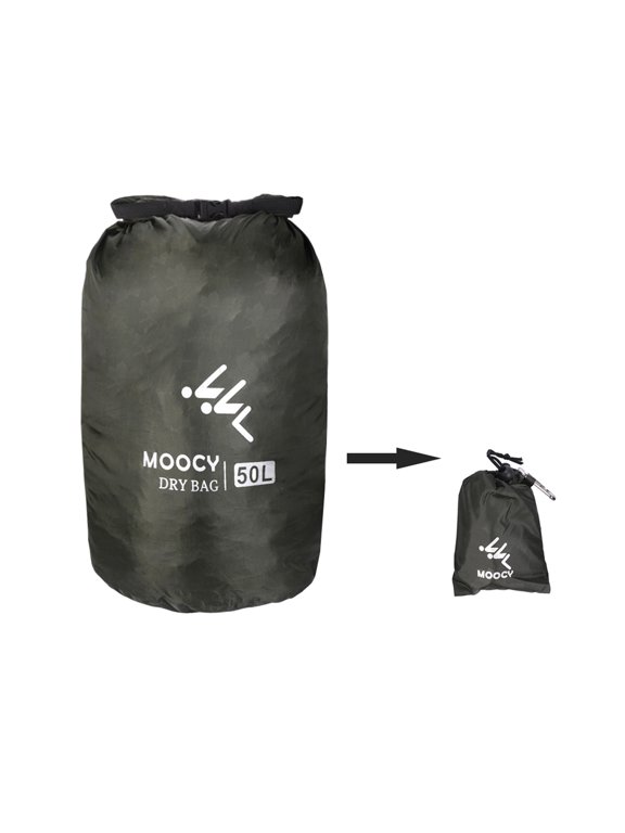 Waterproof Dry Bag - Fully Submersible 1pk or 3pk Ultra Lightweight Airtight Waterproof Bags - 5L, 20L and 50L Sizes -Roll Top Dry bags Dry Sack (Dark Green, 50L)