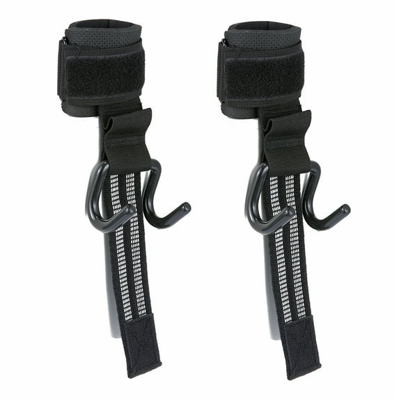 GOGHOST Weight Lifting Hooks Heavy Duty Weight Lifting Steel Hooks for Weightlifting, Powerlifting, Bodybuilding & Deadlift - Neoprene Padded Wrist Wraps Provides Support for Men & Women