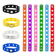 GOGO 10 Pcs Adjustable Cute Wristbands, Multi-Color Rubber Charm Bracelets for Boys and Girls, Party Favors