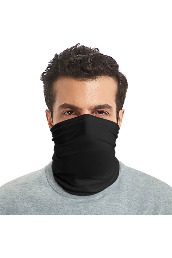 10 Pack Unisex Face Covering Scarf Black Bandana Breathable Neck Gaiter