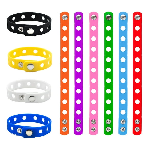 GOGO 10 Pcs Adjustable Cute Wristbands, Multi-Color Rubber Charm Bracelets for Boys and Girls, Party Favors