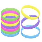 GOGO 10 Pcs Glow-In-The-Dark Silicone Wristbands, Rubber Bracelets, Party Favors