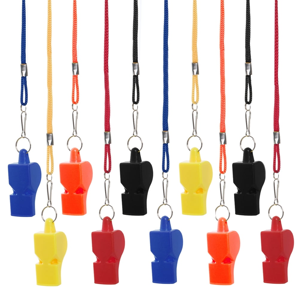 GOGO 10 Pcs Pea-less Whistles Sport Referee Classic Plastic Safety
