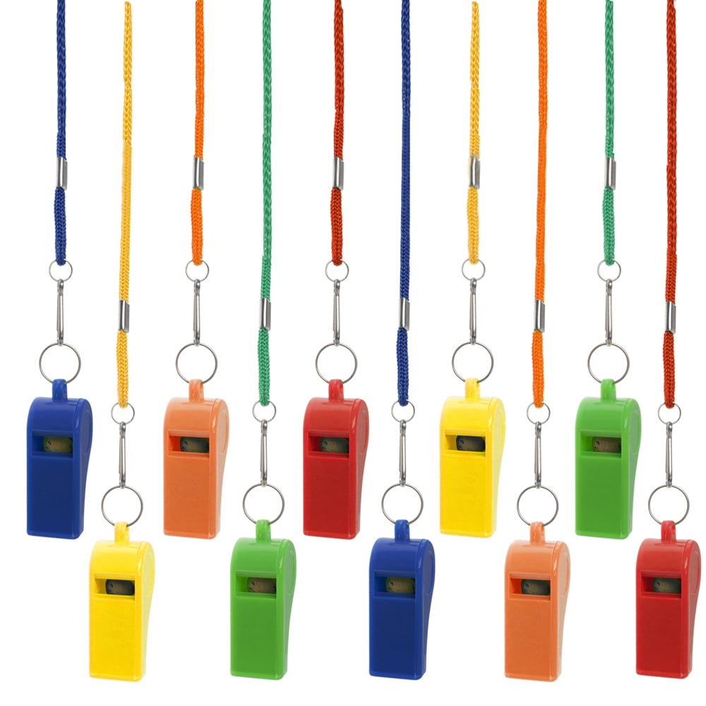 GOGO 10 Pcs Pea-less Whistles Sport Referee Classic Plastic Safety