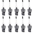 thumbnail image 1 of GOGO 100 Pcs Black Whistles with Lanyard, Plastic Pea-Less Sports Whistle Bulk, Emergency Safety Whistles for Coaches Referees, 1 of 6