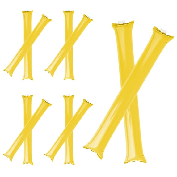 GOGO 100 Pcs Thunder Sticks Inflatable Bam Bam Spirit Stick, Yellow Cheerleading Noisemakers