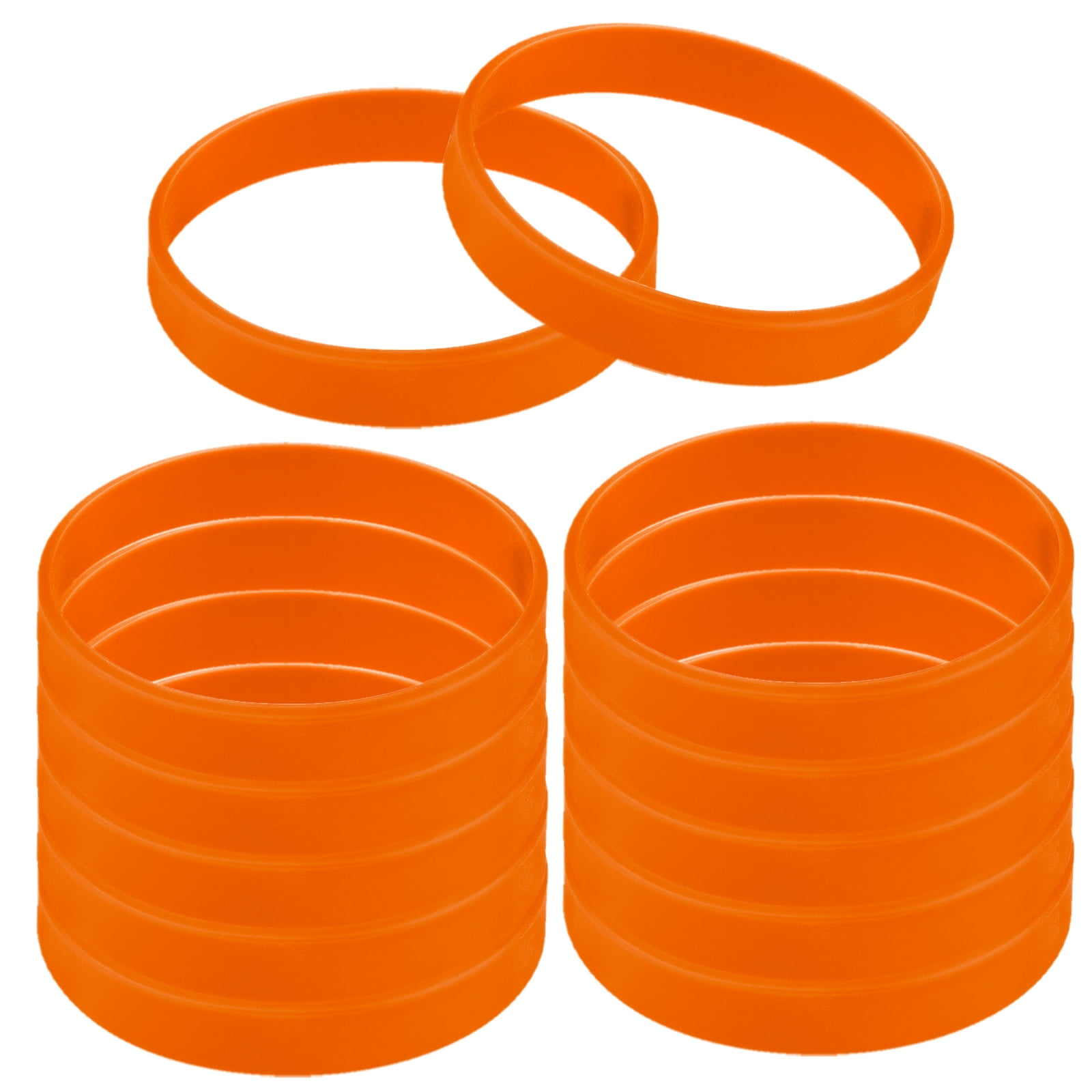 GOGO 12 Pcs Adult Rubber Bracelets, Silicone Wristbands, Party Accessories  - Orange