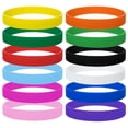 thumbnail image 1 of GOGO 12 Pcs Silicone Wristbands for Kids, Rubber Bracelets, School Party Favors - Mixed Colors, 1 of 7