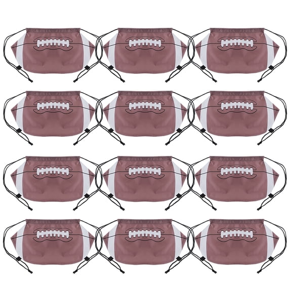 GOGO 12Pcs Football Rugby 210D Polyester Drawstring Backpack, 12"H x 20 1/2"W