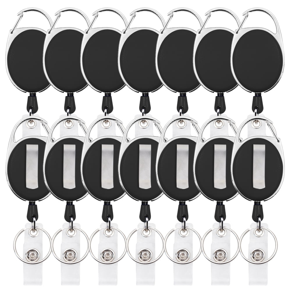 14 Pack Retractable Badge Holder Viaky Mixed Colors Carabiner Badge Reel With Clips For Key Ring And - View #13
