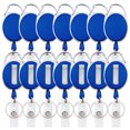thumbnail image 1 of GOGO 14 Pack Retractable ID Badge Holders, Carabiner Badge Reel with Belt Clip & Key Ring-Blue, 1 of 7