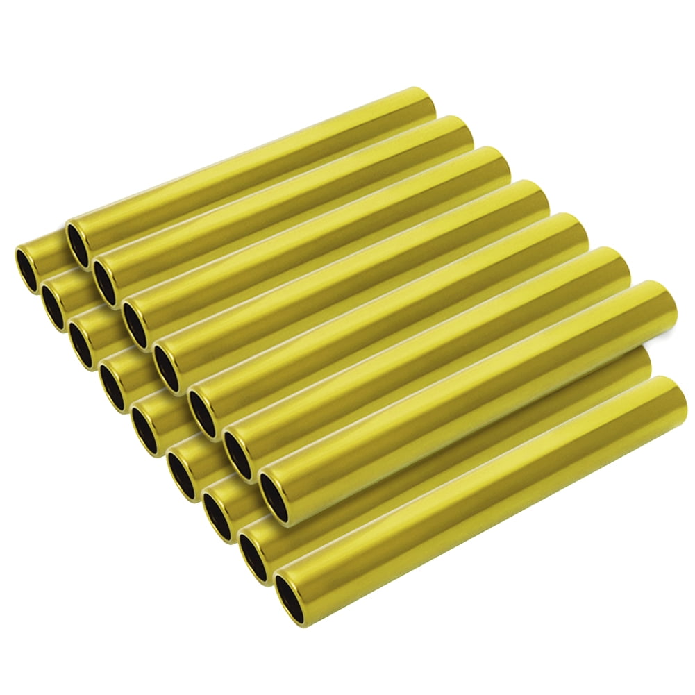 GOGO 16 Pcs Standard Size Aluminum Relay Batons For Track & Field-Golden