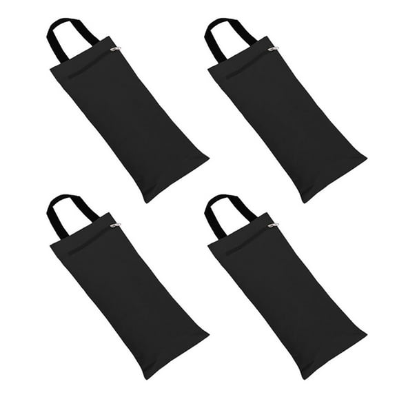 GOGO 16" Unfilled Sand Bag with Inner Lining, Wholesale Adjustable Sandbag for Yoga Pilates Fitness-Black-4 Packs