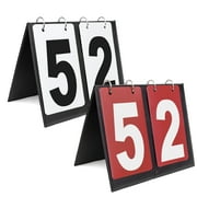 GOGO 2 Sets Portable Tabletop Sports Scoreboards Scorekeeper 00-99-Black Number + Red Card