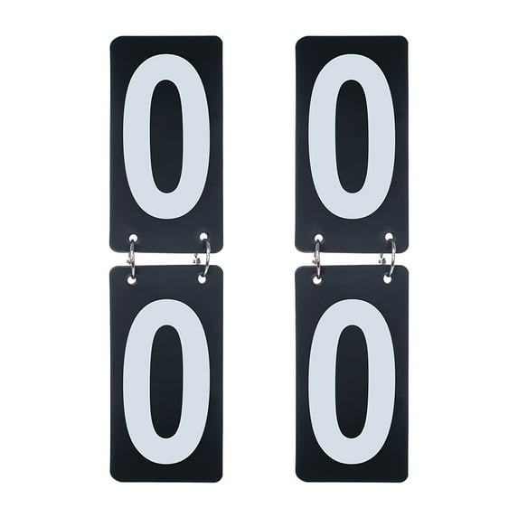 GOGO 2 Sets Tennis Score Keeper, 0-9 Double Sides, 2.5 x 5 inch, Plastic Black Card with White Number