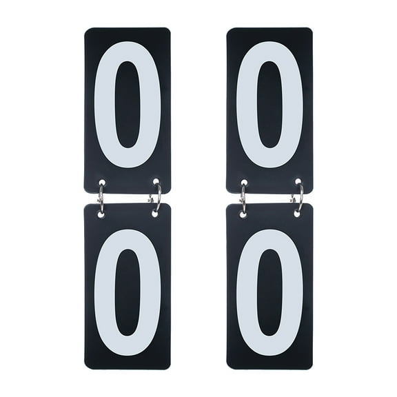 GOGO 2 Sets Tennis Score Keeper, 0-9 Double Sides, 2.5 x 5 inch, Plastic Black Card with White Number